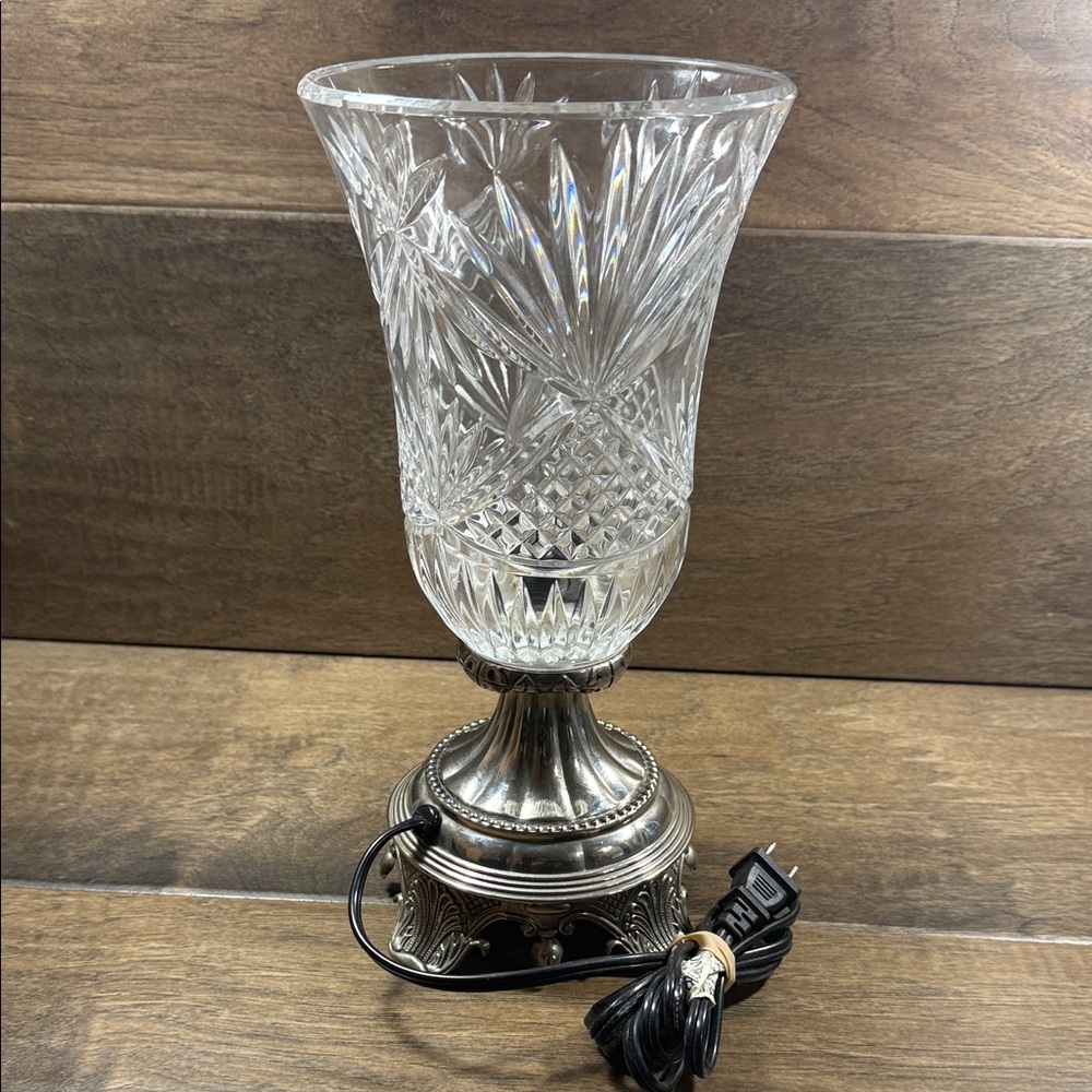Crystal and Silver Decorative Lamp